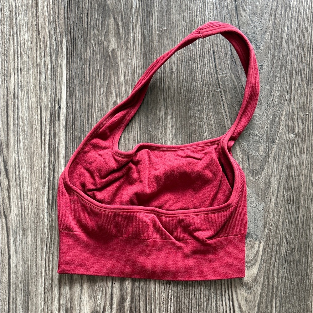 Fabletics Red Ribbed Sports Bra - Picture 2 of 2